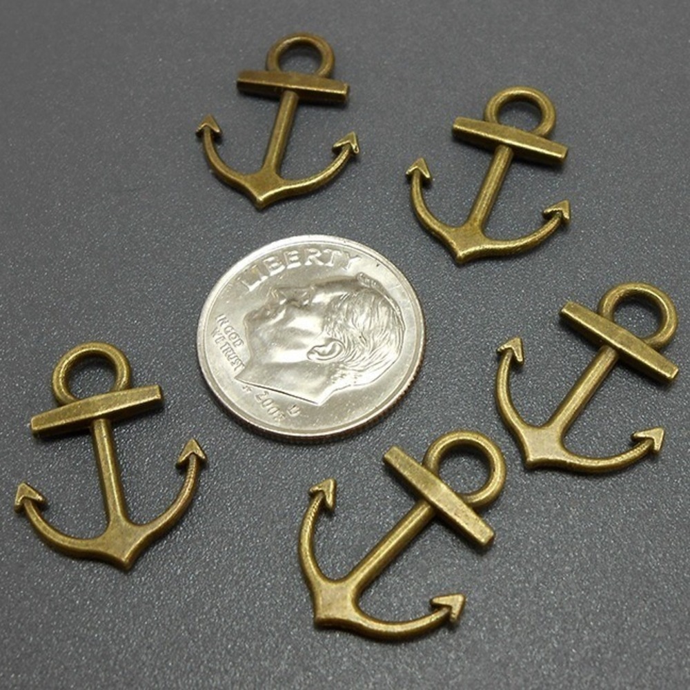 10pcs Anchor Charms Bronze Tone Metal for jewelry making‎ - Picture 2 of 2